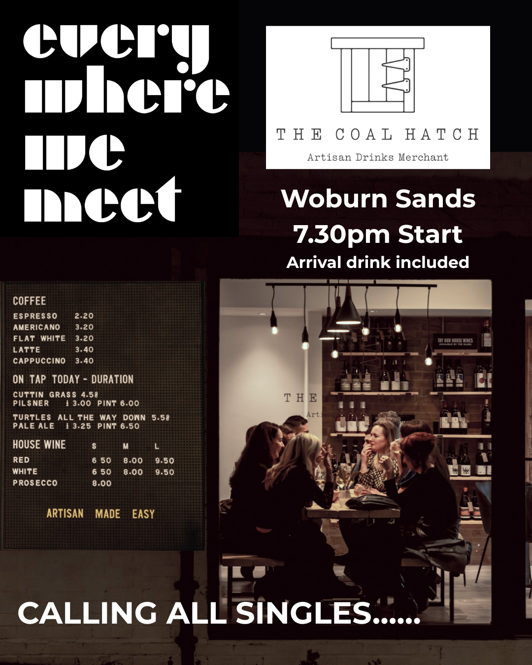 Woburn Sands Singles Night at The Coal Hatch 13th November 7.30pm
