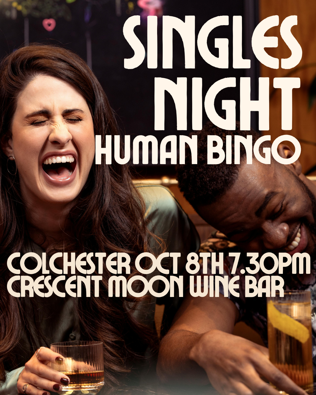 Colchester Singles Night, 8th Oct 7.30pm, Crescent Moon Wine Bar
