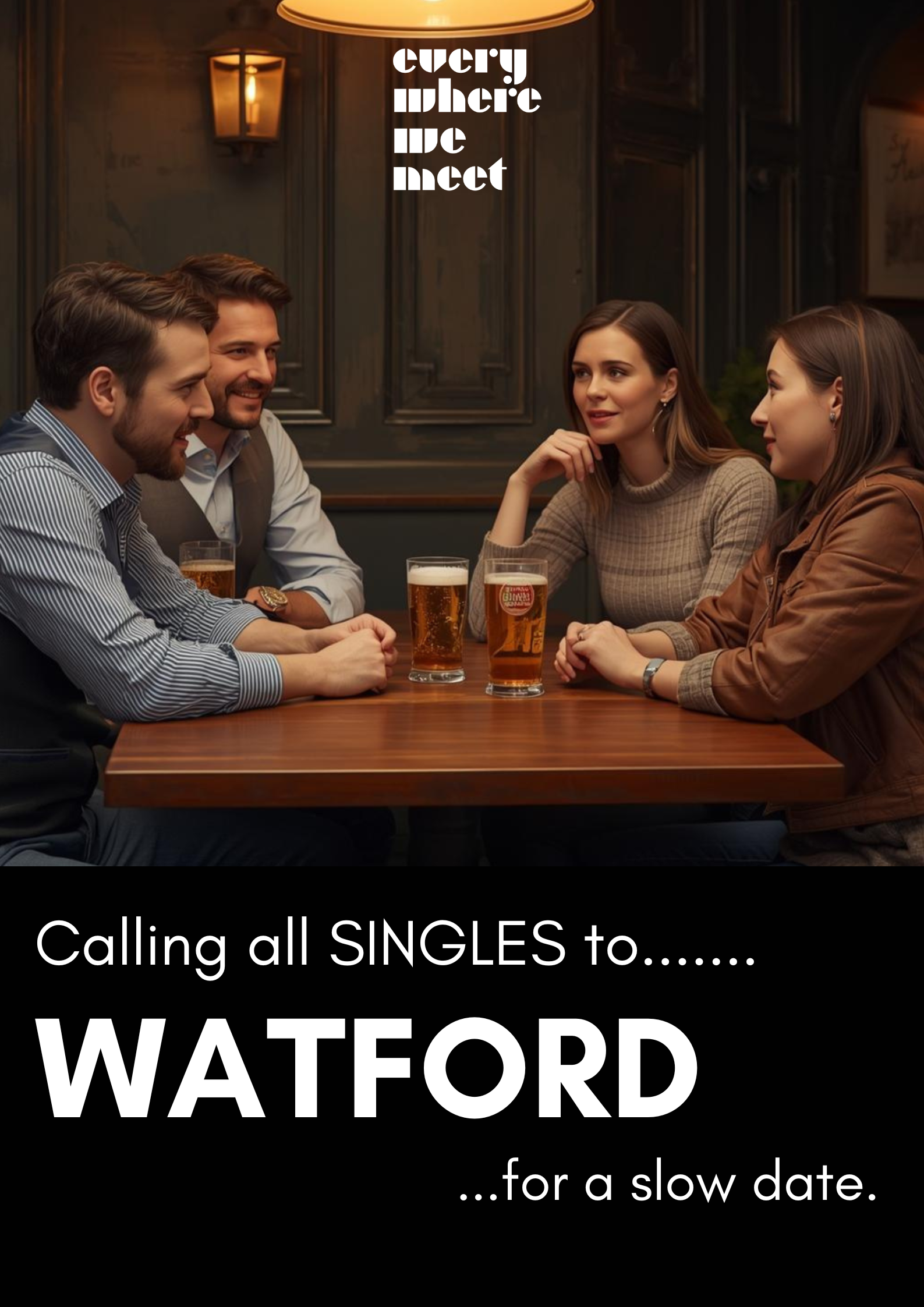Watford Slow Dating at Cassio Lounge 19th March 7pm - Ages 30-60